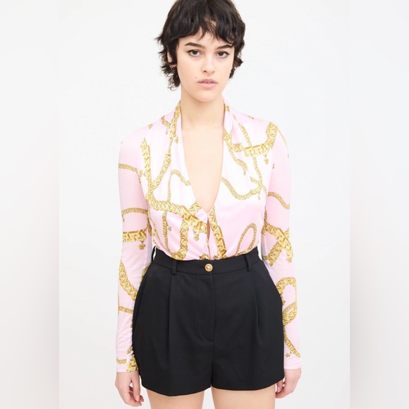 Versace gold chain print bodysuit size 40 - Picture 2 of 9